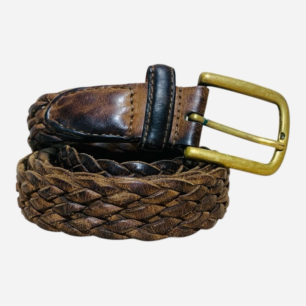 Men's Braided Leather Belt Sz 42”-44”